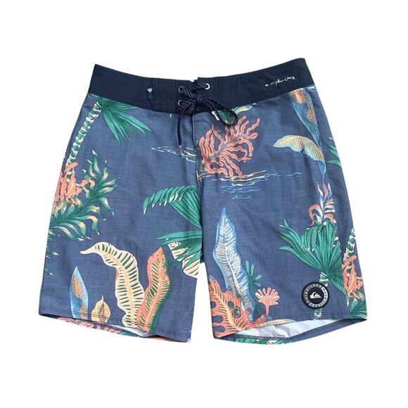 QUIKSILVER Mens Size 28 Nautical Print High Line Board Bathing Swim Shorts - Picture 1 of 7